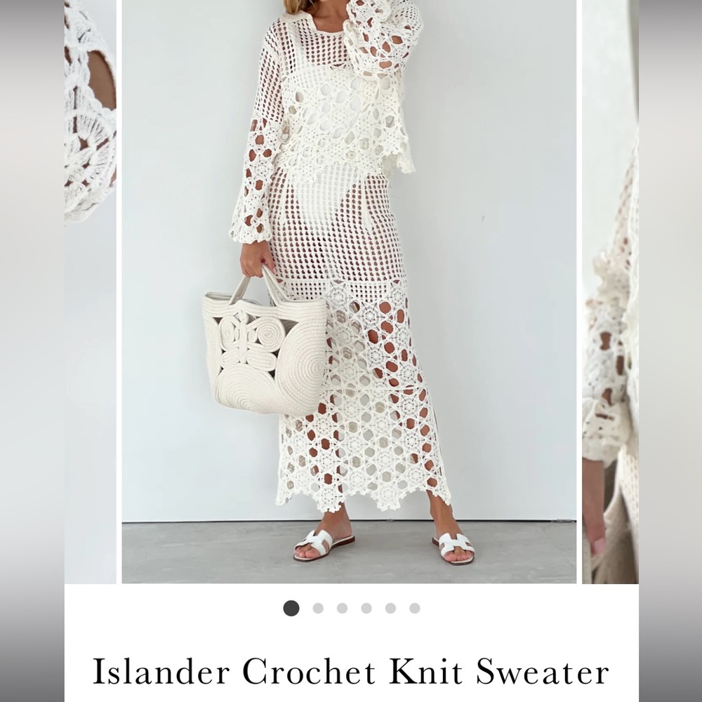 Islander Crochet Knit Sweater and Skirt